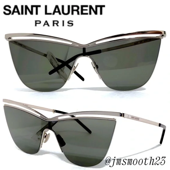 ⬇️SALE‼️🆕 SAINT LAURENT CAT-EYE SILVER & GRAY SUNGLASSES